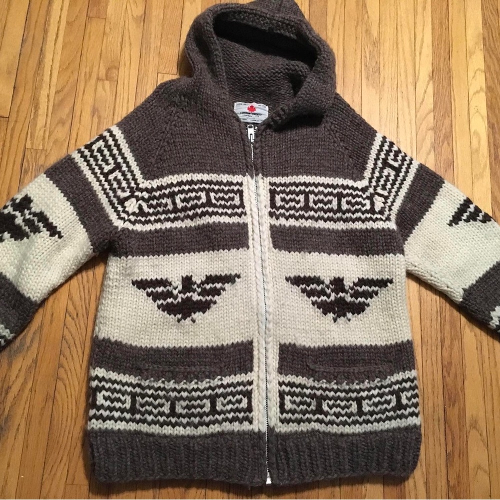 Vintage Hand Knit 100% Wool Sweater Jacket from Canadian Sweaters Co.